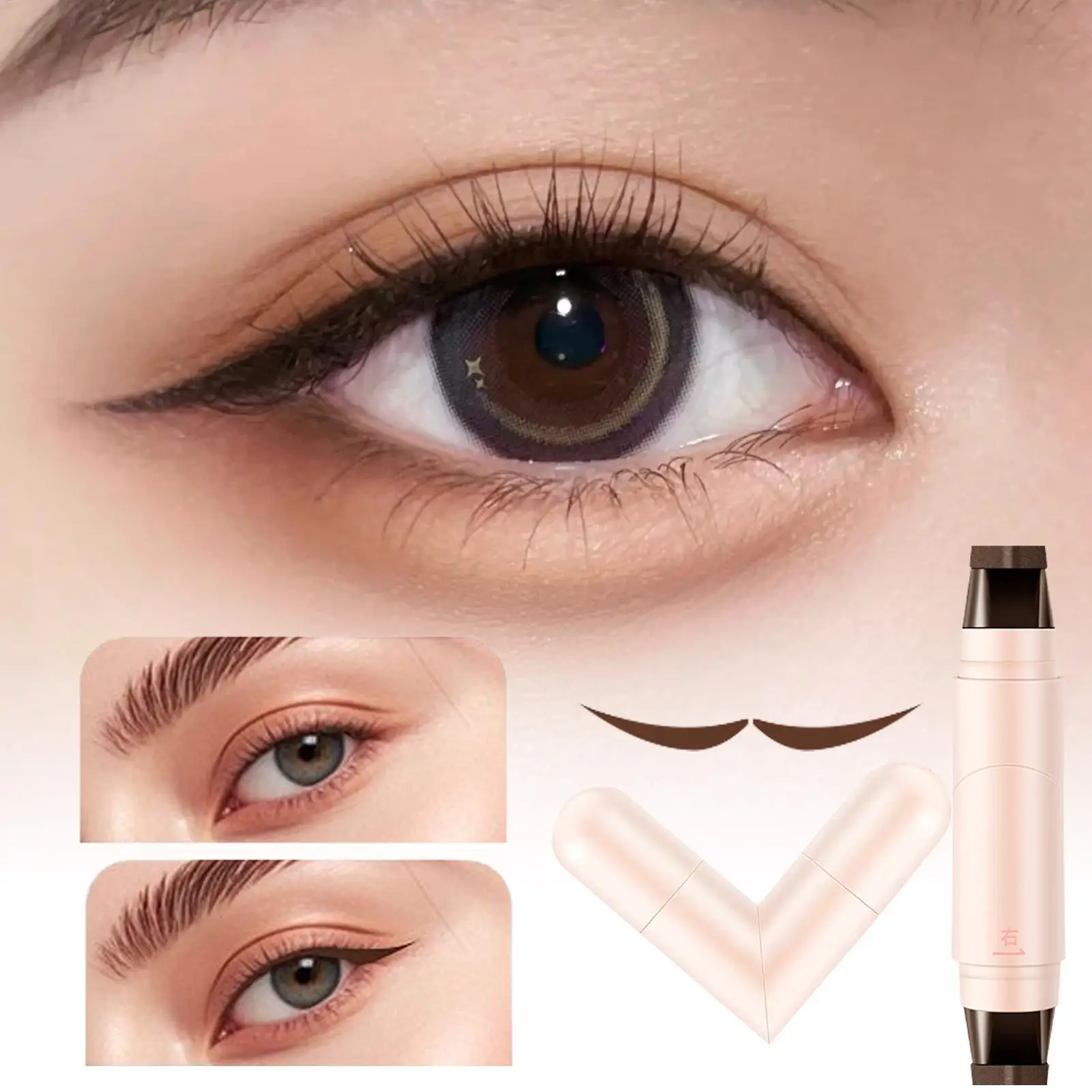Eyeliners Stamps Eye liner Stencils Pencil Smooth Precise Pen Tool MultiFunctional Design Rotate Eye liner Stamp Black Brown Pen