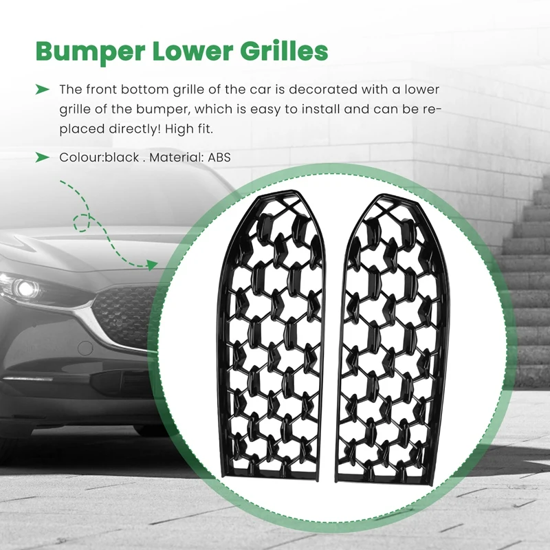 Car Front Bottom Middle Net Decoration Bumper Lower Grilles Protective Stand Cover For Mazda CX 30 CX-30 2020 2021