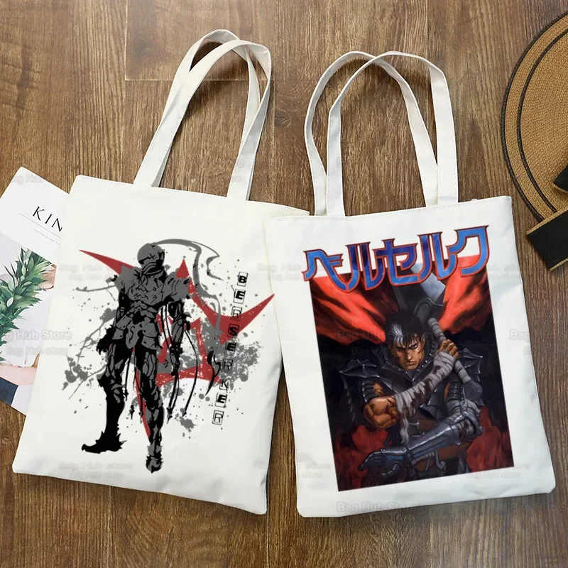 Berserk Anime Shopping Bag Grocery Guts Griffith Handbag Behelit Legend Bolsas De Tela Tote Sword Warrior Shopping Bag Jute Tote