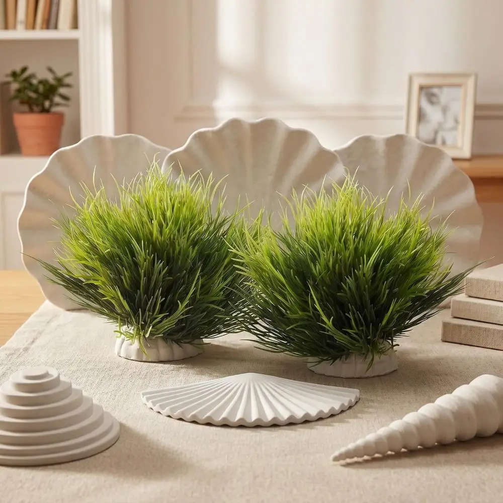 Non-Toxic Artificial Aquarium Plants Low Maintenance Easy Clean Plastic Fish Tank Decor PVC Realistic Fake Plants