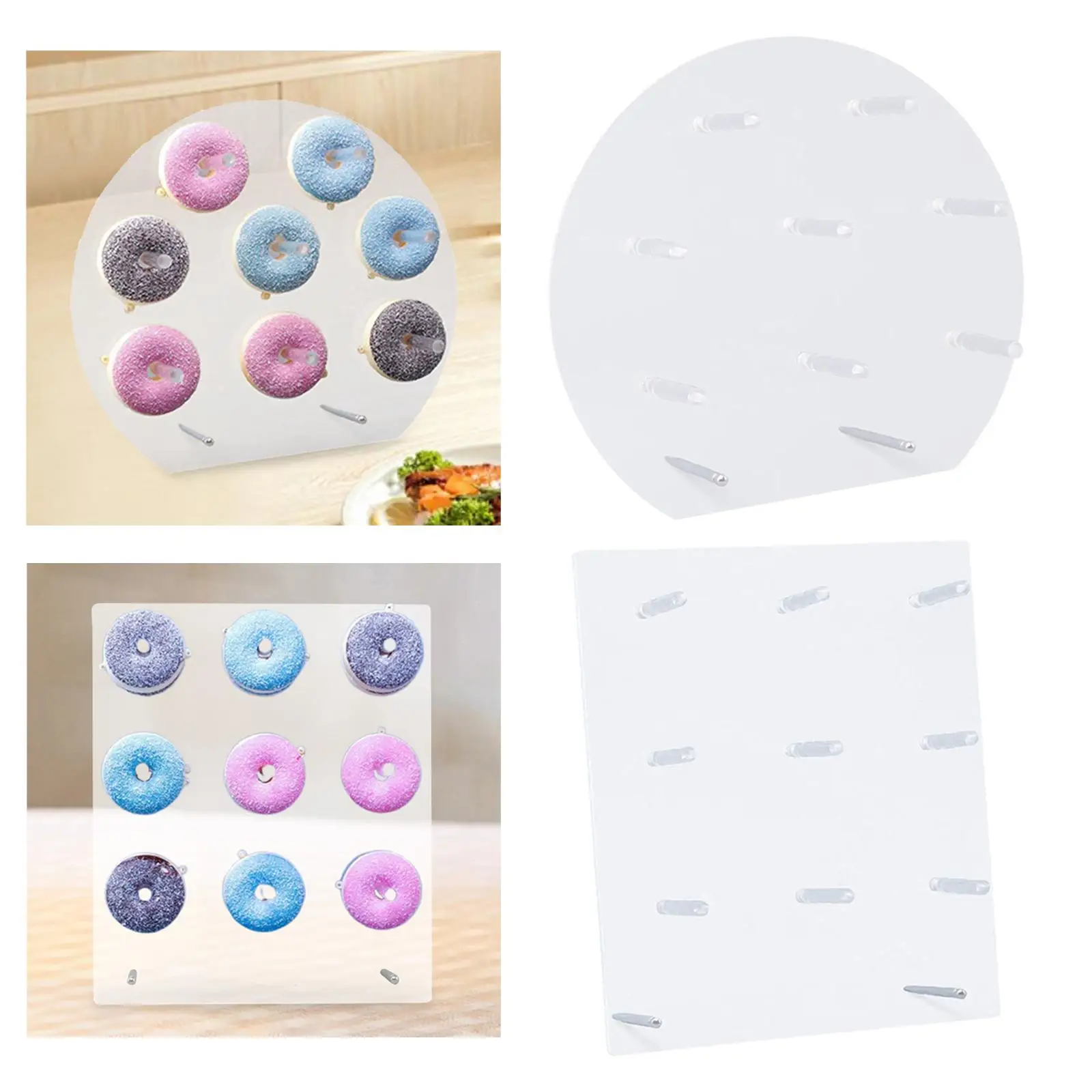 Soporte para donuts, soporte para Bagel, soporte acrílico para donuts, tablero de exhibición reutilizable para decoración de mesa de postre para fiesta de cumpleaños y Pascua
