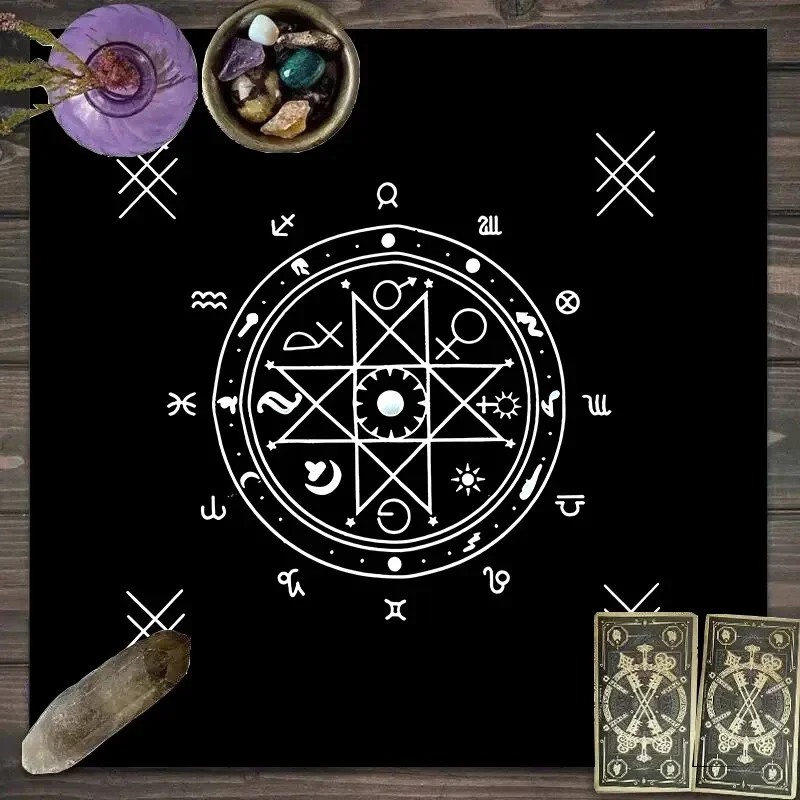 VIKAMA Blue Purple Butterfly Snake Occult Tarot Tablecloth Mystical Occult Altar Cloth Divination Mat Durable Home Decor