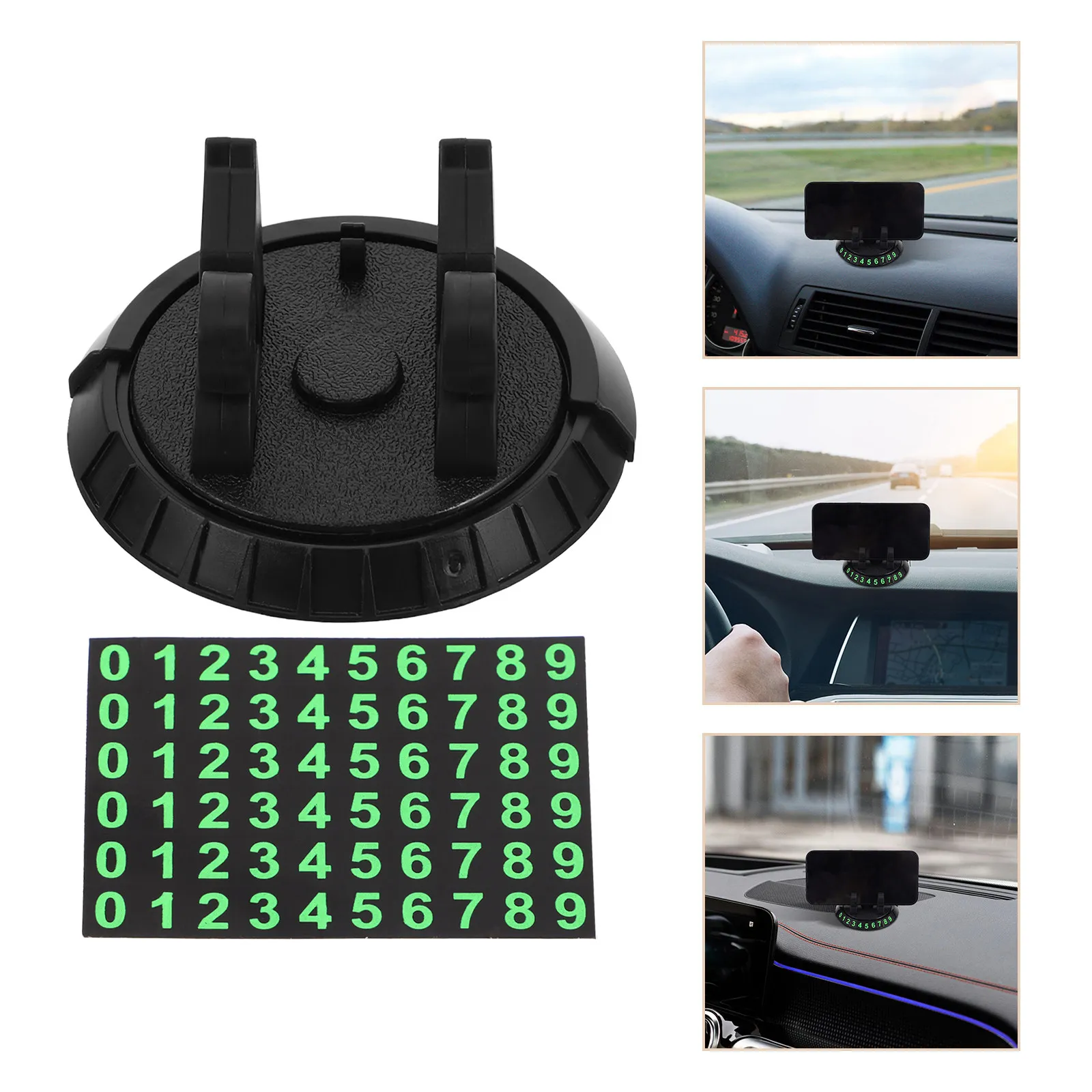 

Universal Car Phone Holder Dashboard Adjustable Stable Cell Phone Stand for Navigation Hands-Free Black Cellphone Car Holder