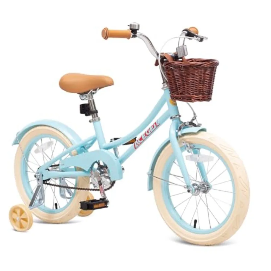 

Ретро-велосипед Princess с корзиной для девочек 3-12 лет, 14, 16, 18 дюймов с тренировочными колесами, 20 дюймов с подножкой, винтажный велосипед