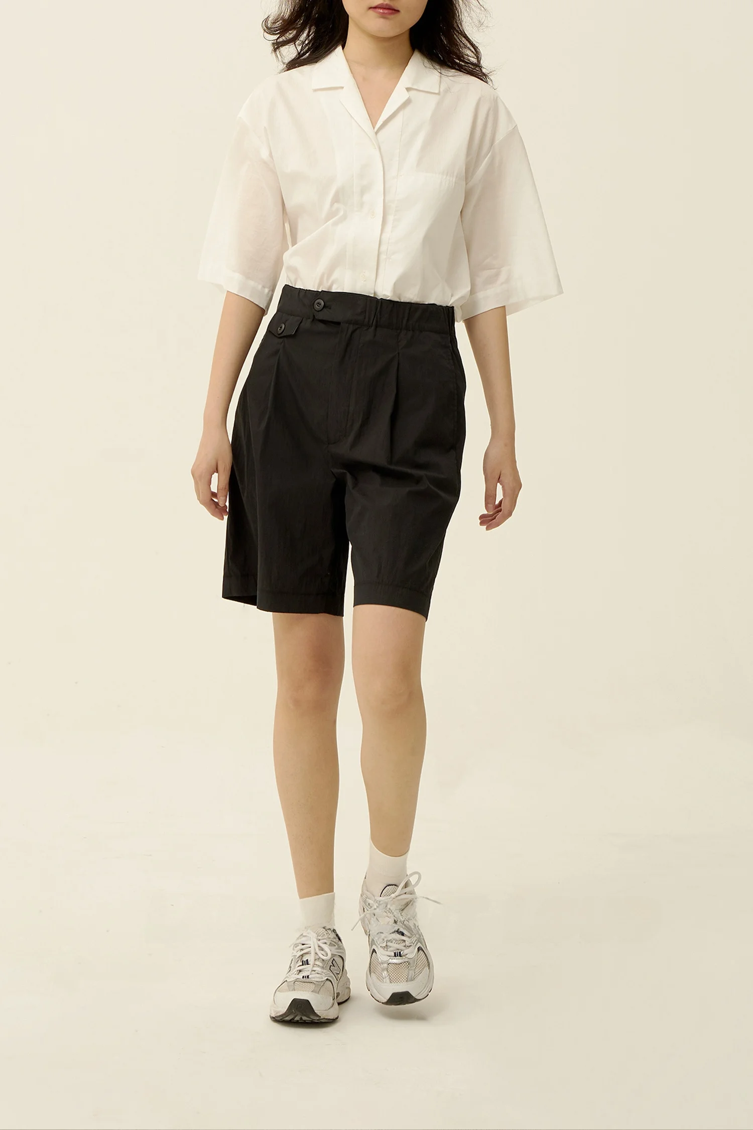 

Свободные брюки-брюки из смесового хлопка и нейлона, прямого кроя, с декоративной застежкой на талии, женские, премиум-класса