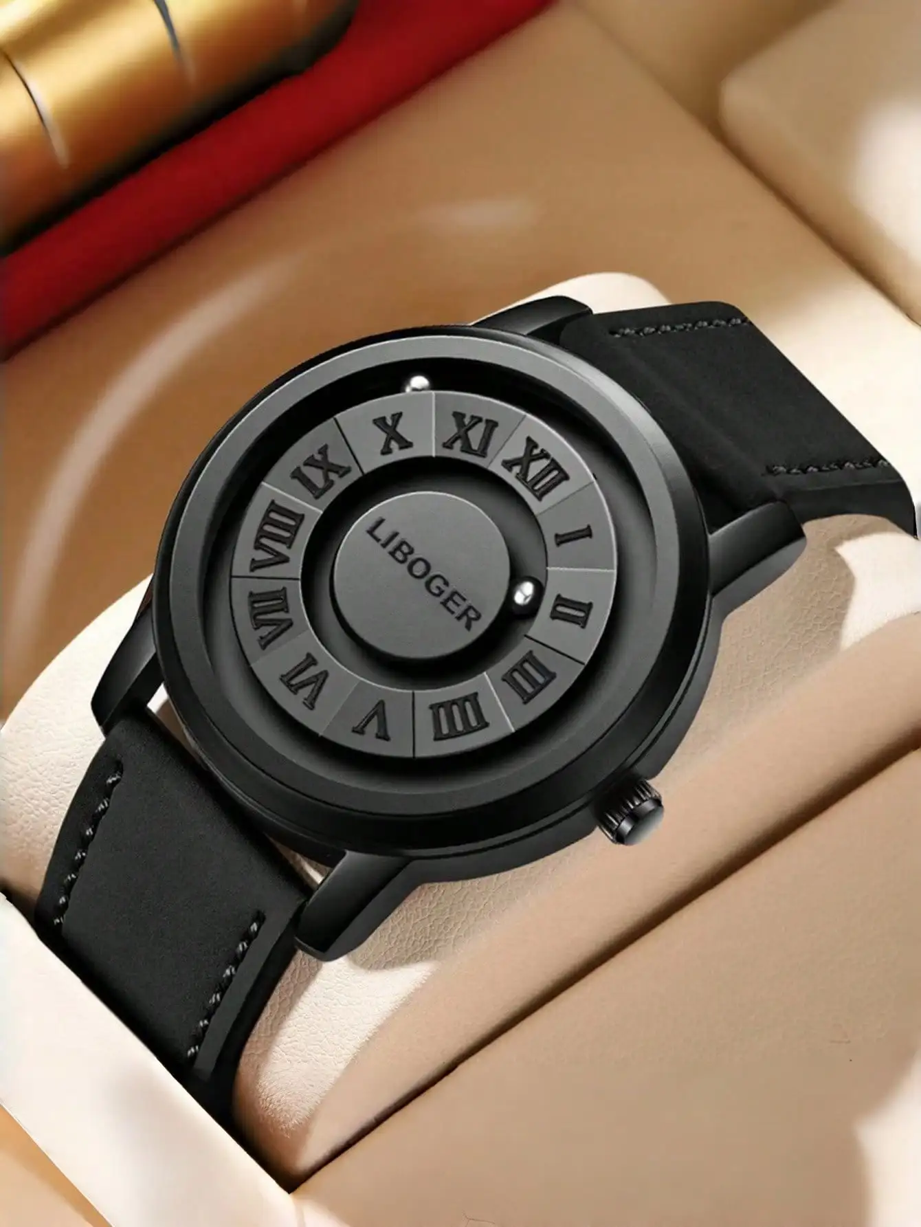 Men's Wrist Watch With Roman Numeral Dial, Business Date Quartz Watch, Round Pointer Men's Watch, Party, Wedding, Gift, Beach, Holiday, Valentine's Day Gift sj25052439559925129