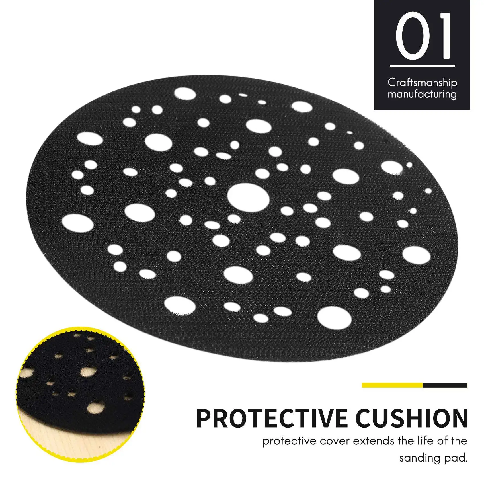 A76I-5 Pcs Protective Pad Ø 150Mm 67 Holes To Protect Your Sanding Pad Self-Adhesive Nylon, Protective Pad