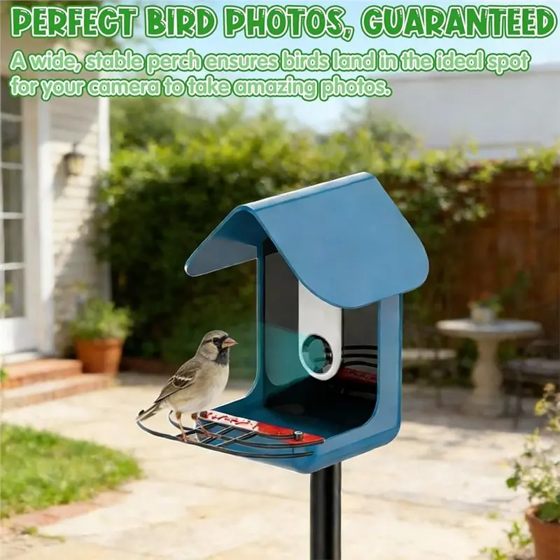 IALJ-For Bird Buddy Feeder, Metal Accessory- Extended Perch For Enhanced For Bird Feeding Experience