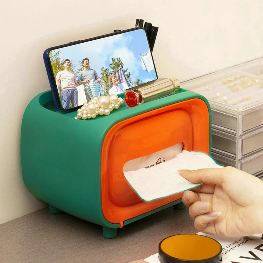 Tissue Box Desktop Kitchen Napkin Storage Container Living Room Paper Holder Storage Box For Home Office Tissue Tray view 2