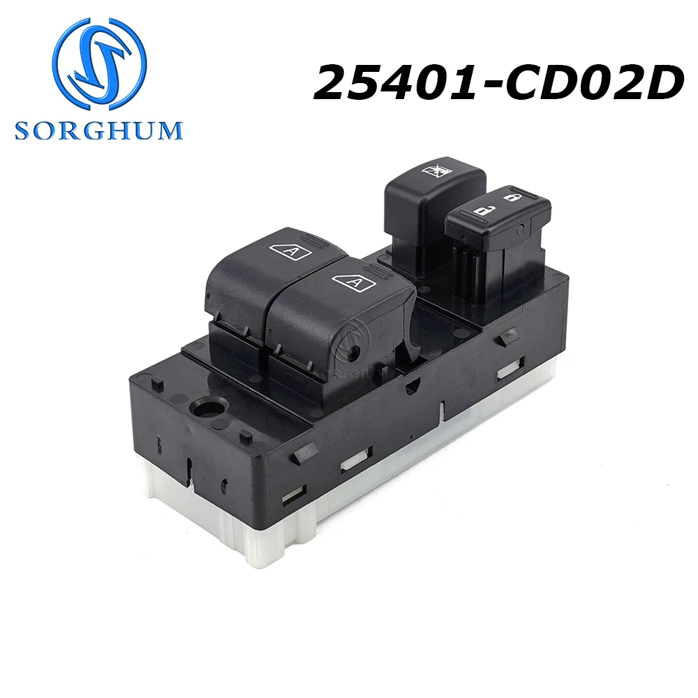 

SORGHUM 25401-CD02D For Nissan 350Z 2003-2008 LHD Left Electric Master Power Window Switch Lifter Button 25401-3LM0B 25401CD000