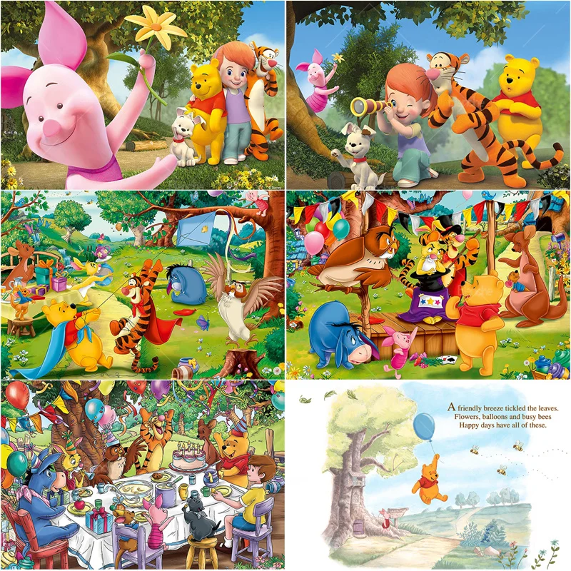 

Winnie The Pooh Forest Cartoon Scene Still Fun Disney 300 500 1000Pcs Puzzle Paper Jigsaw For Kids Teens Friends Gifts Toy Game