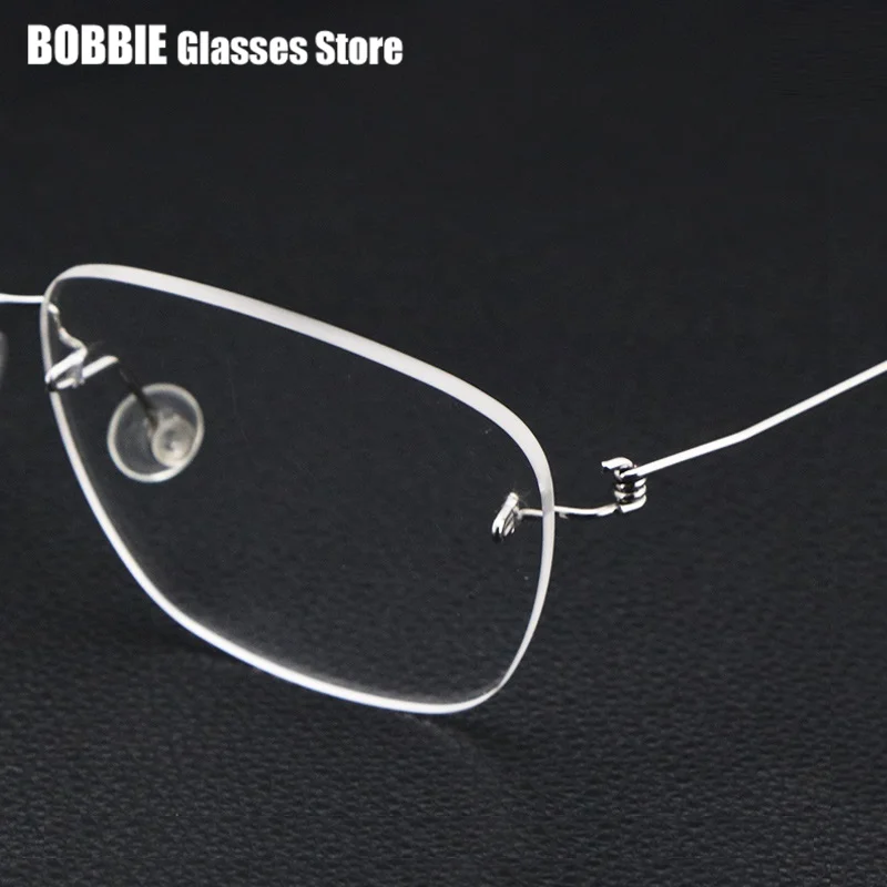 Denmark Brand Titanium Screwless Rimless Lightweight Retro Square Glasses Frame Men Women Optical Prescription Eyeglasses Oculos