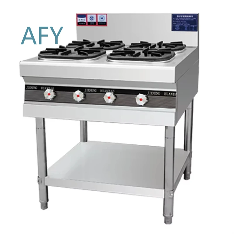 6 Burner Freestanding Gas Stove for Commercial Kitchen Industrial Cooking Stainless Steel Heavy Duty Restaurant Grade