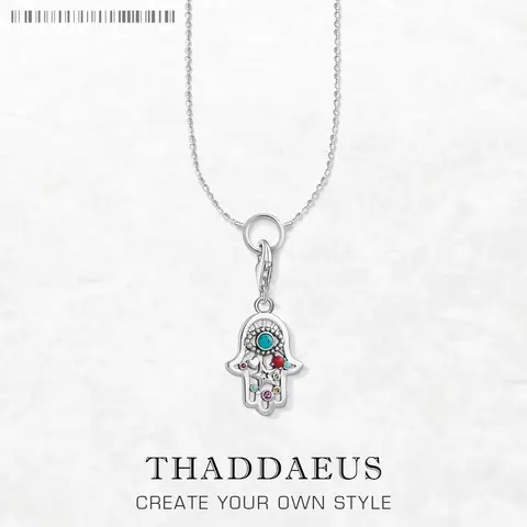 Charm Necklace Hand of Fatima Summer Brand Bohemia Fashion Jewelry Europe 925 Sterling Silver Gift For Women Men