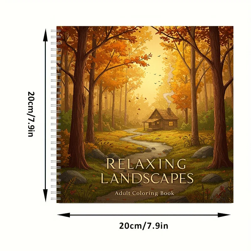 Coloring Book Relaxing Landscapes for Adults, Relaxing Colouring Book, Stress Relief, Birthday Gift Back to School Art Supplies