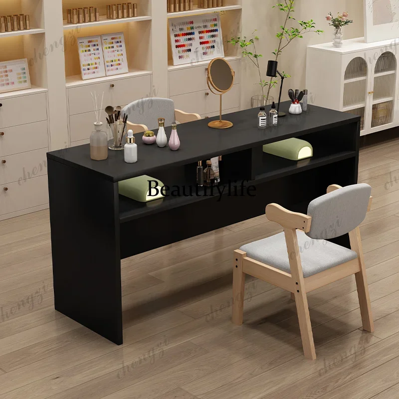 E182  Modern Italian Nail Table Trendy Classic Minimalist Design Nail Table Graceful Sturdy Bar A Ongle Mobilier Salon Furniture