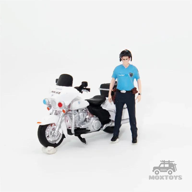 TIME MICRO MoreArt1:64 Police Motorcycles with Figure set White / Black