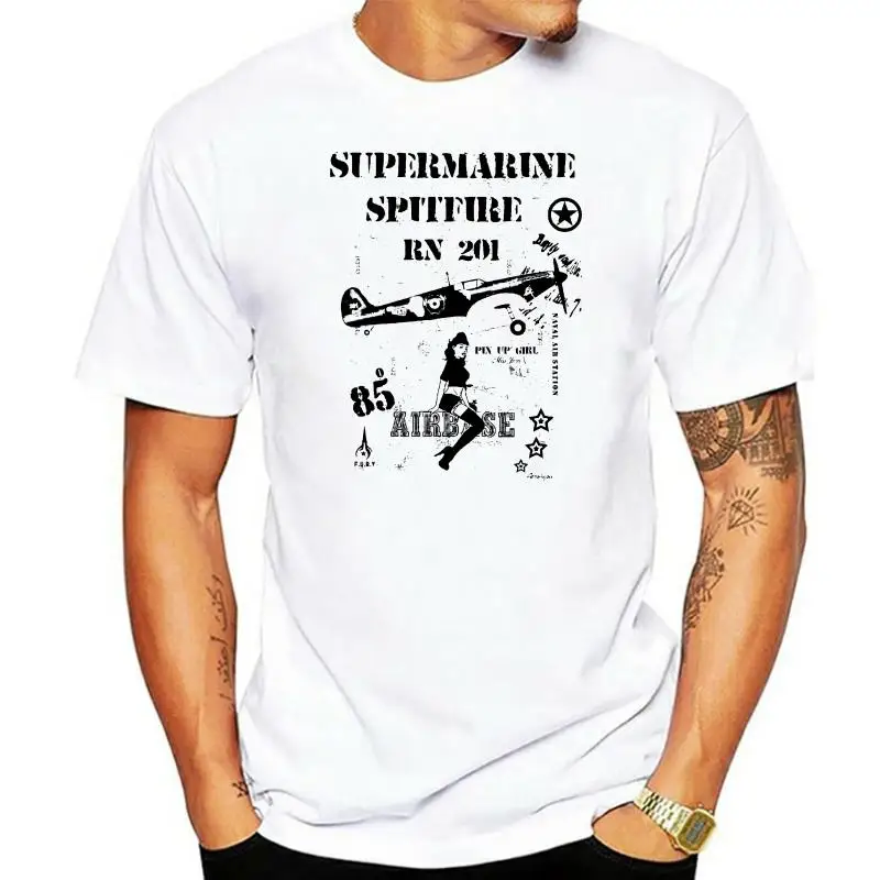 2022 New Arrival Men T Shirt New Printed T-Shirt Pure Cotton Men Herren Spitfire RC Flugzeug Pilot Flieger Aviation Fliegershirt