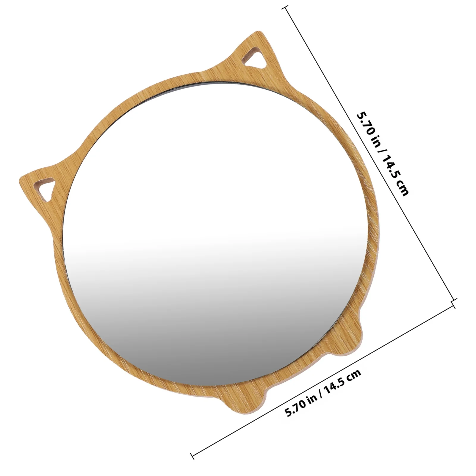 مرآة خشبية بتصميم قطة، زجاج عالي الجودة، دعم ثابت، ديكور أنيق لغرفة النوم والحمام للاستخدام اليومي #4