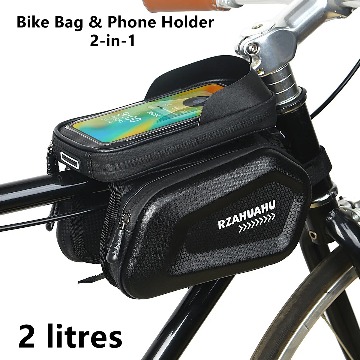 

Bicycle Bag 2L Bike Frame Bag Handlebar Mtb Touch Screen Cycling Top Tube EVA Shell Waterproof Phone Holder Bicycle Saddlebag