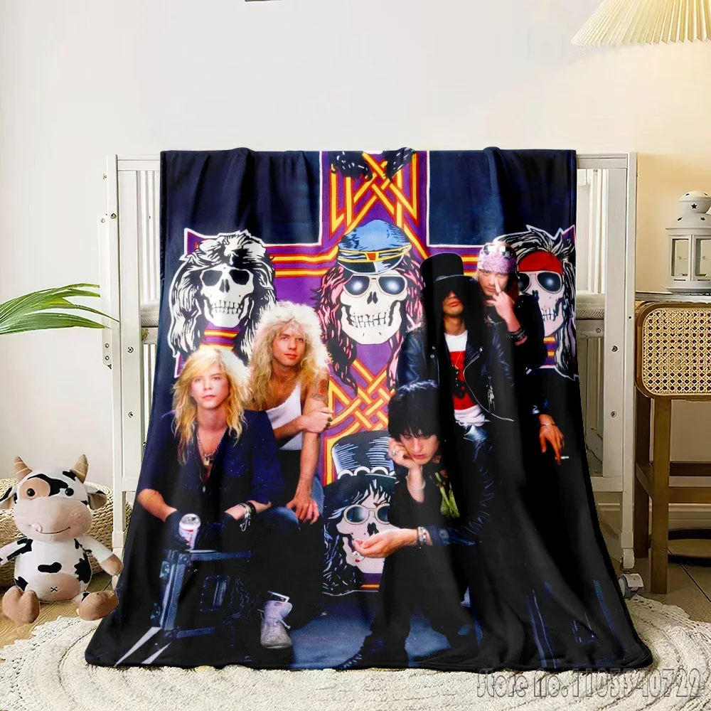 

Guns N Roses Hard Rock Band 3D Printed Cute Kids Blanket Throw for Bed Sofa Decor Fleece Nap Blankets Boys Girls Children Gift