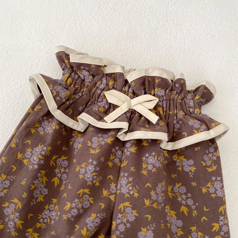 Spring and Autumn New Baby Clothing, 0-3 Year Old Female Baby, Floral Fashion Versatile Pants