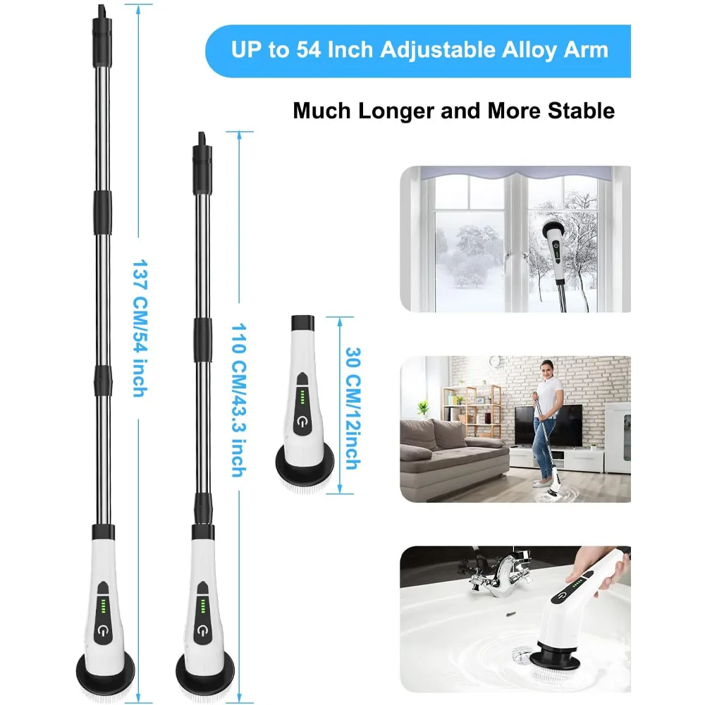 Cordless Spin Scrubber Electric Multipurpose Cleaning Brush for Kitchen Bathroom Toilet - Household Hair Brushes And Mops view 2