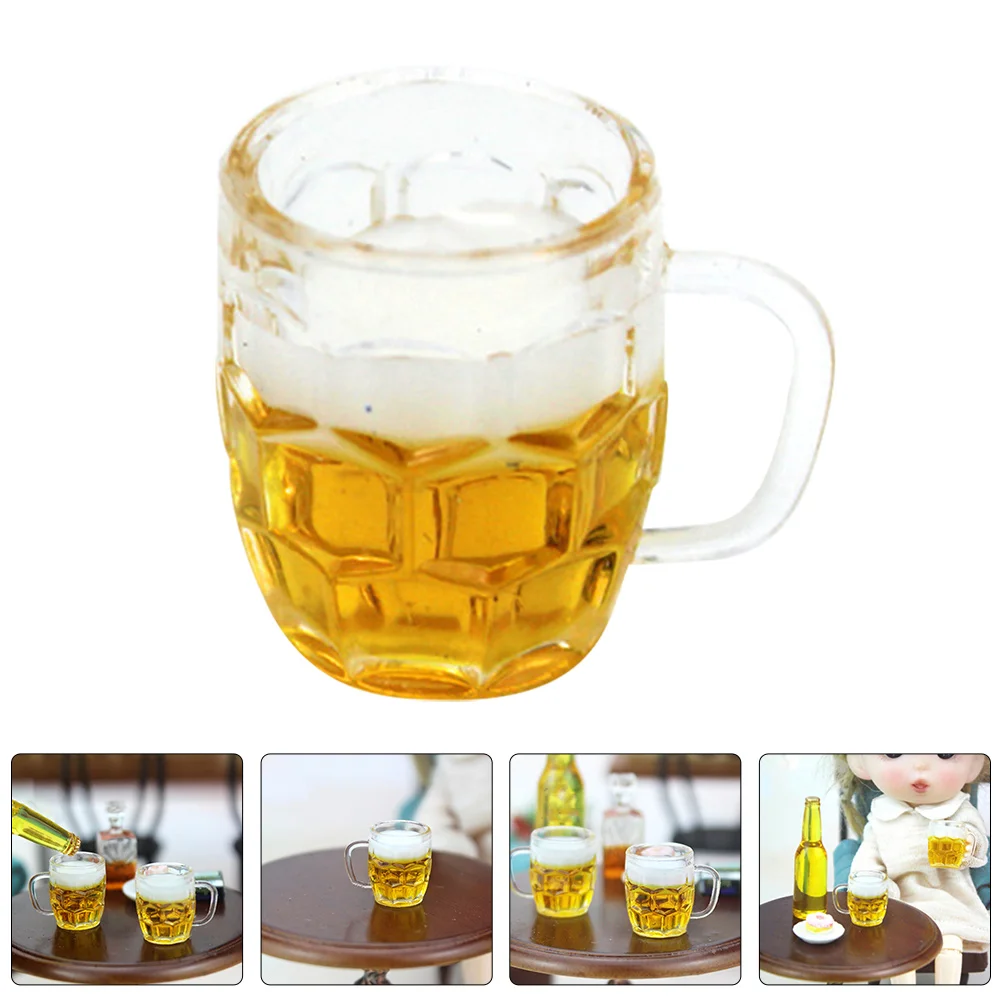 

6 Pcs Simulation Beer Mini House Supply Toys Miniature Mugs Scene Tiny Cup Model Resin Cups Adorable