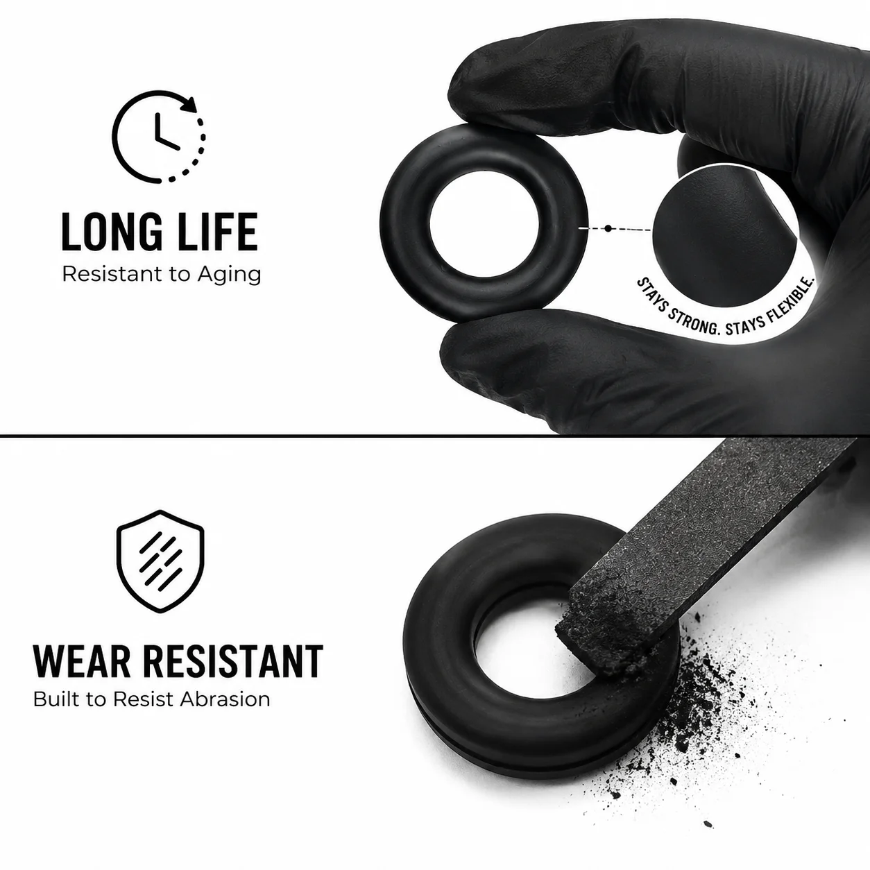 125 Pieces of Black Rubber Sealed Coil O-ring Insulation Noise Reduction Coil Modification Equipment Wiring Coil