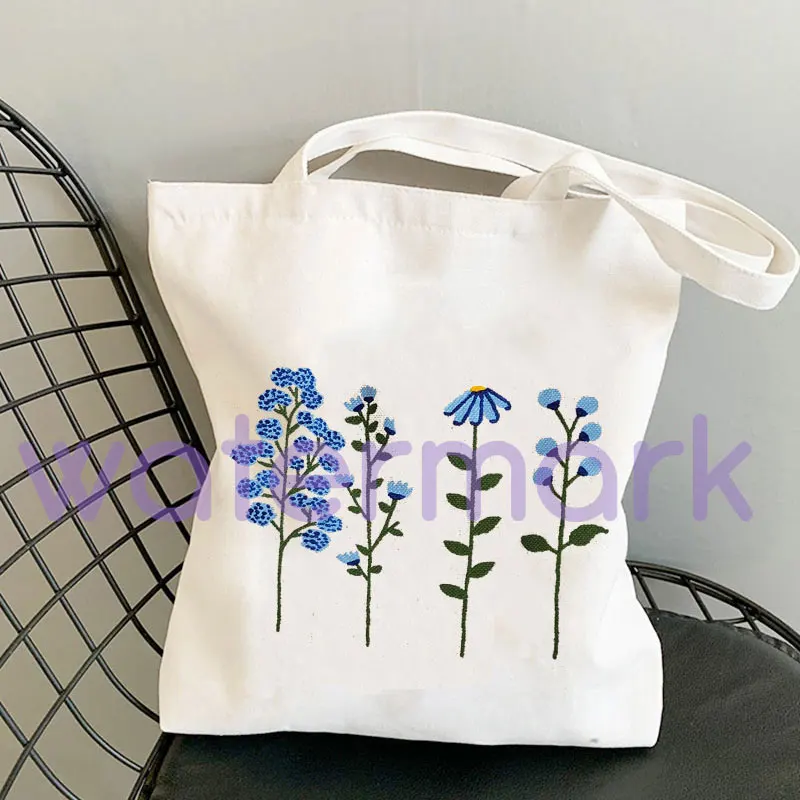 Wildflower กระเป๋าชายหาดแรงบันดาลใจ Funny Plant Lover ของขวัญ Floral Tote Bag Dandelion ผ้าใบ Totes ดอกไม้ Cot กระเป๋าน่ารักกระเป๋าฤดูร้อน