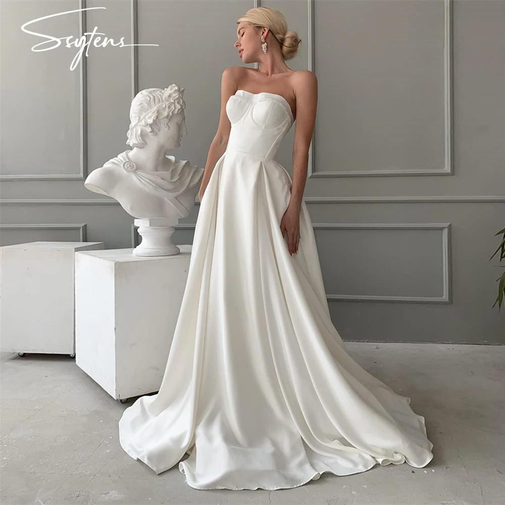 

SSYTENS Bespoke Wedding Dresses Sweetheart A Line Parties Bridal Gowns Israel Veatido De Novia boda High Quality Bride Dress