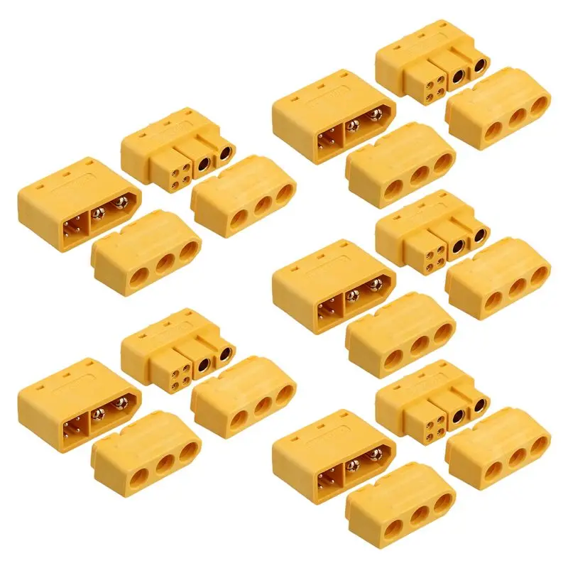 AAAEL-5Pair XT60 (2+4) Male Female Plug Connector With Signal Pin And Sheath Solder Wire Accessories For RC Model Airplane