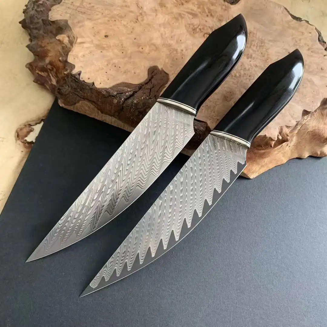 

6.5 Inch Utility Knife 67-layers Damascus VG10 Steel Blade Sharp Chef Cleaver Slicing Barbecue Paring Kitchen Knives Wood Handle