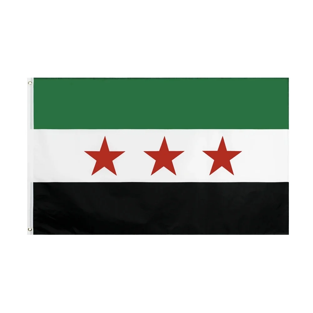 Bandera de Siria de 60x90cm/90x150cm, bandera de la Revolución de Siria, bandera colgante de poliéster para decoración del hogar, República Árabe Siria