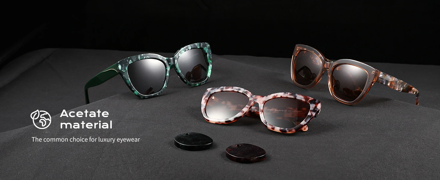 ZENOTTIC Modedruck, quadratisch, polarisiert, Sonnenbrille, Acetat-Schmetterlings-Sonnenbrille für Damen, zum Fahren, UV400-Schutz – Detail 3