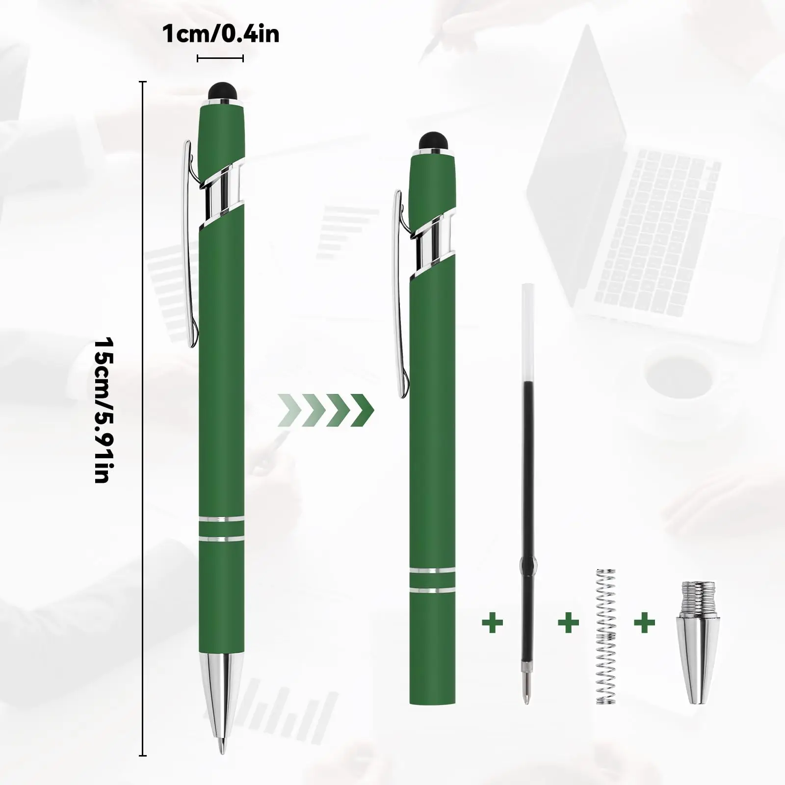 10 Stück Großpackung Personalisierte Stifte - Mit Namen, Graviertem Text/Logo - Stylus-Spitze, Schwarze Tinte - Optionen für Veranstaltungen & Werbeaktionen – Detail 2
