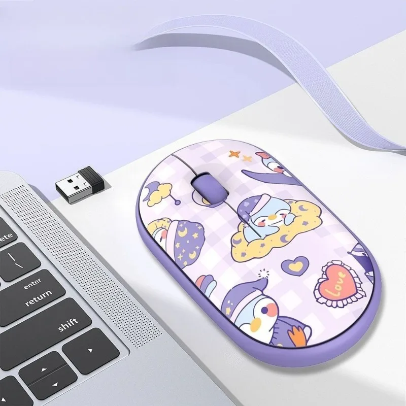 

Bluetooth Wireless Mouse Cute Cartoon Anime 2.4G Wireless Mouse Mini Portable Silent Mouse for Mac Laptop Computer & Office