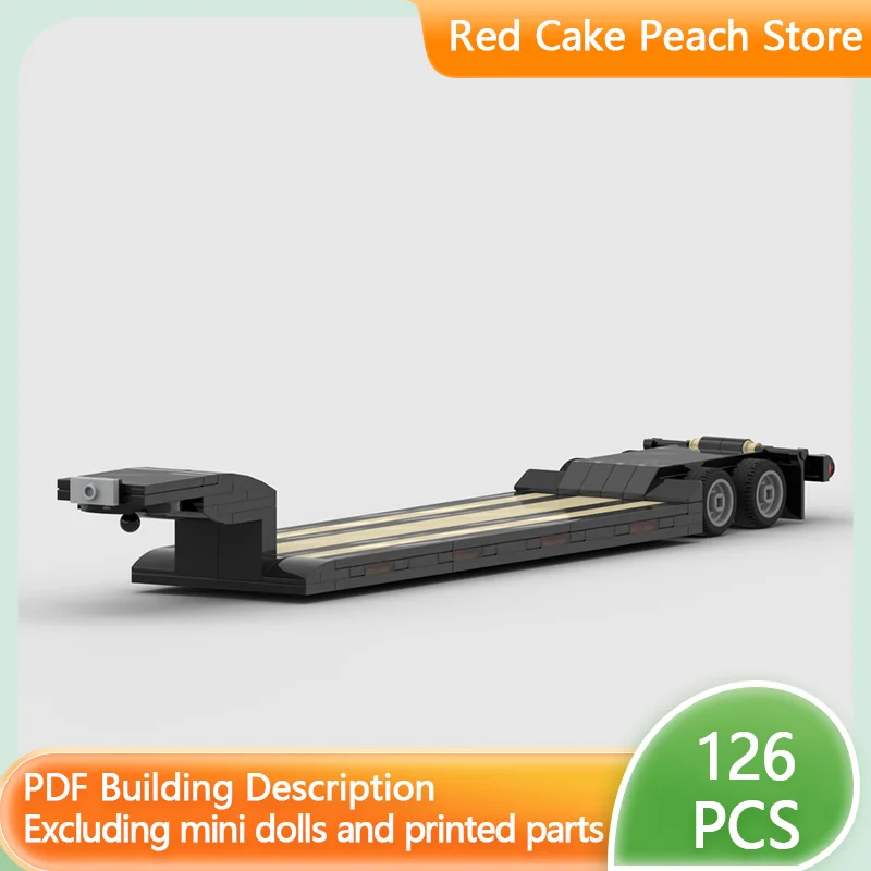 

Модель городской автомобиль MOC, строительные кирпичи, сверхмощный низкий прицеп для мальчиков, модульная технология, детские праздничные подарки, сборка игрушек, костюм