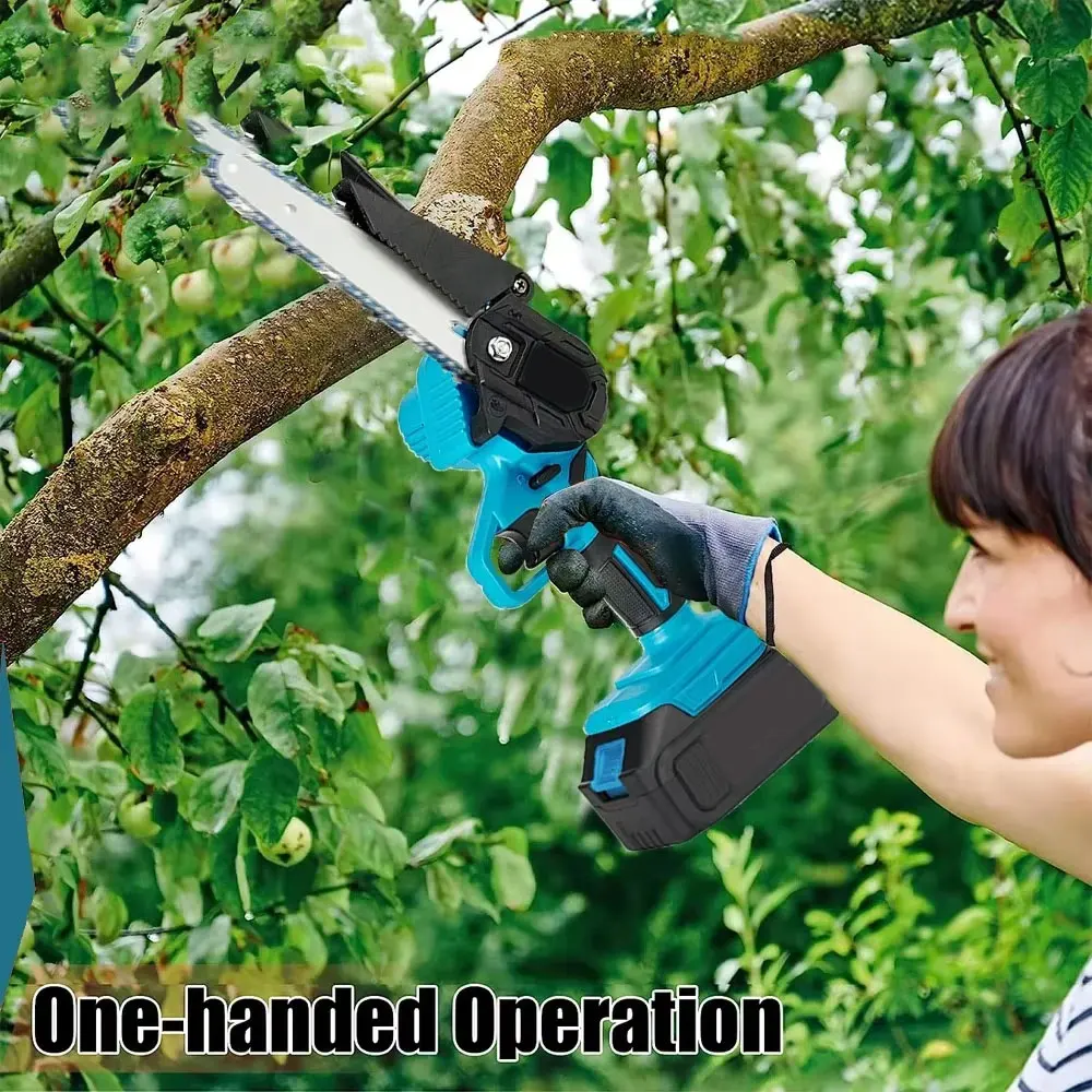 Cordless Portable Chain saw 6Inch Handheld Pruning Chainsaw Woodworking Saw Cutting Power Tools for 18V Battery(No Battery)