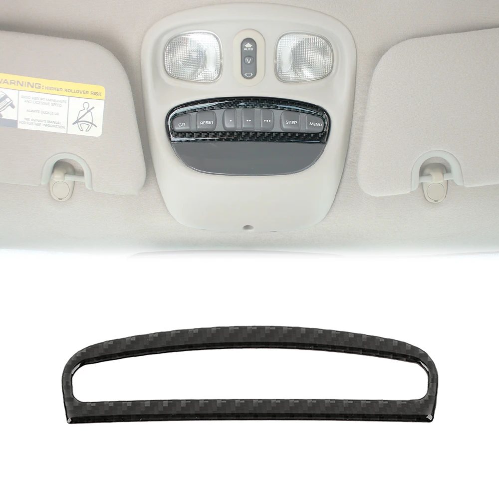 

Front Reading Light Panel Cover Trim for Jeep Liberty 2007-2012 Roof Lamp Frame Stickers Interior Mouldings Carbon Fiber Look