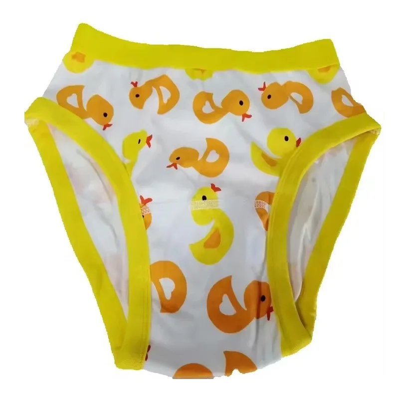 

ABDL Adult Printed Yellow Duck Man's Briefs/Women Adult Baby Panties/Washable Diaper Pants/Home Couple Cotton Soft Study Pants