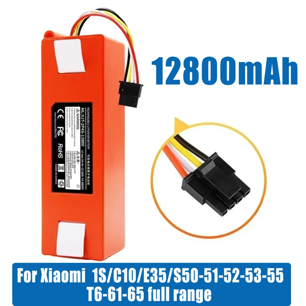 

Vacuum Cleaner Battery Replacement for Xiaomi Roborock S50 S51 S55 T60 E352-00 S502-00 C10 E20 E35 14.4V 5.2AH SC Batteries