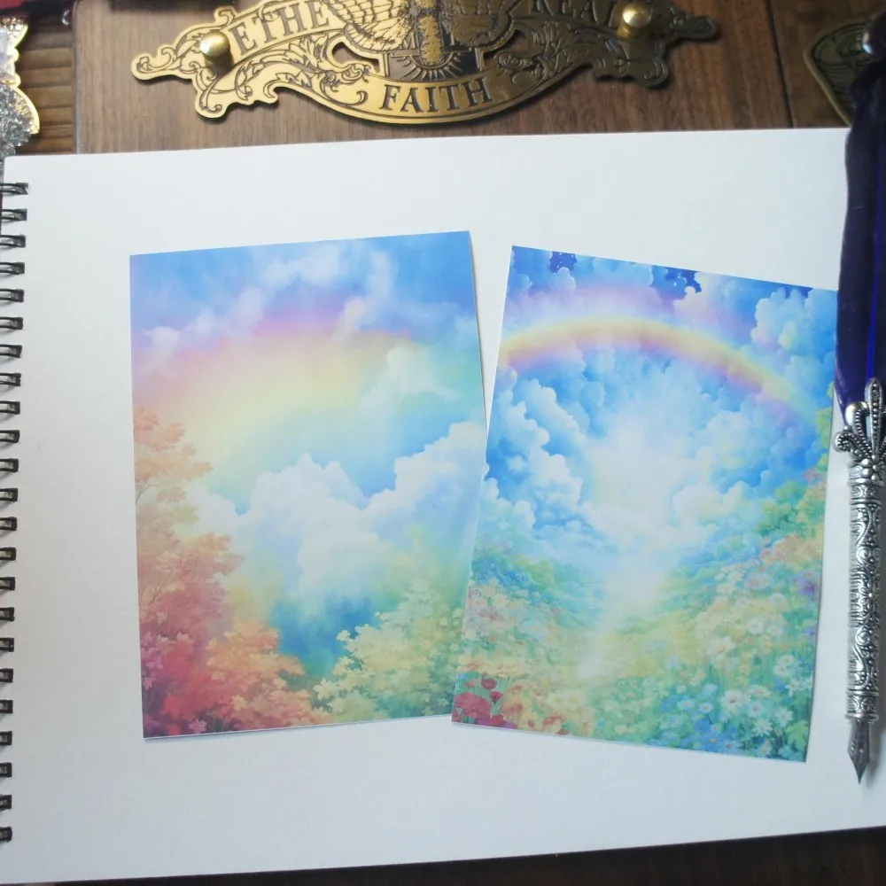 

10 Pcs Colorful Sky Painting Style Paper Sticker Scrapbooking DIY Gift Decoration Tag