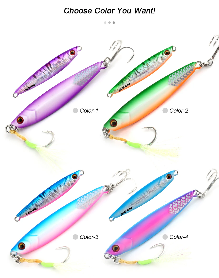 FJORD Flache, langsam leuchtende Metall-Jig-Blei-Angelköder, Salzwasser, 20 g, 30 g, 40 g, 60 g, Shore Casting, künstliche Köderhaken, Angelgerät – Detail 6