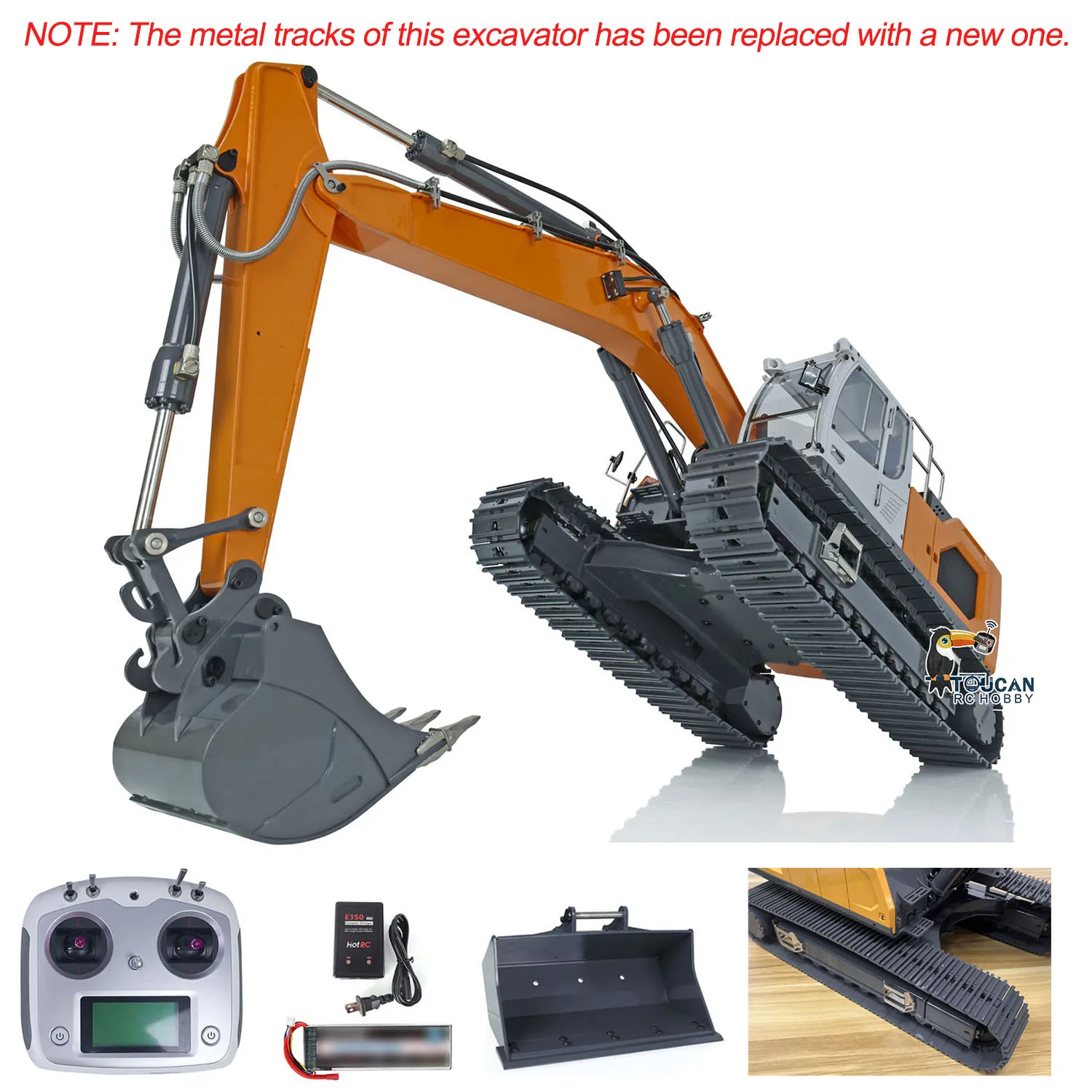 

XDRC RC Hydraulic 1/14 Remote Control RTR 945 Excavator Matal Model Trucks Assembled Painted Light System Bucket Digger THZH1435