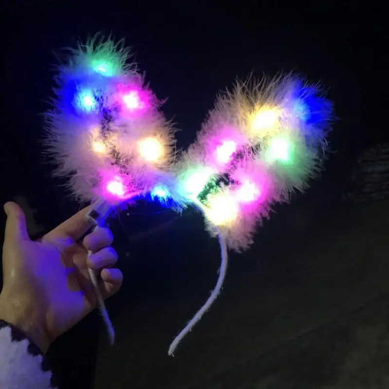 Diadema de plumas LED para niñas, guirnalda de pelo iluminada, fiesta, dama de honor, Festival, disfraces, boda, Ramadán, regalos para niños, Juguetes