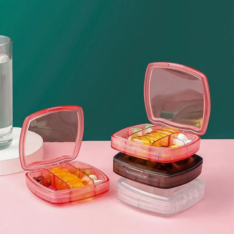 5 Grids Pill Case Double Seal Medicine Tablet Dispenser Case Organizer Pill Box Splitters Pill Storage Organizer Container