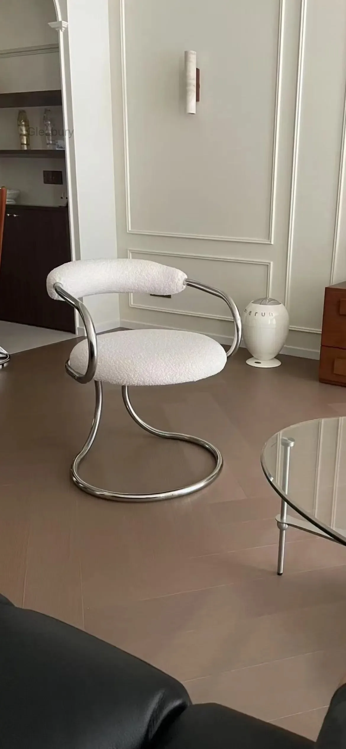 Dining Lambswool Bauhaus Stools Bedroom White Makeup Creative Design Stool Snake Lounge Back Armchair Living Furniture Taburetek