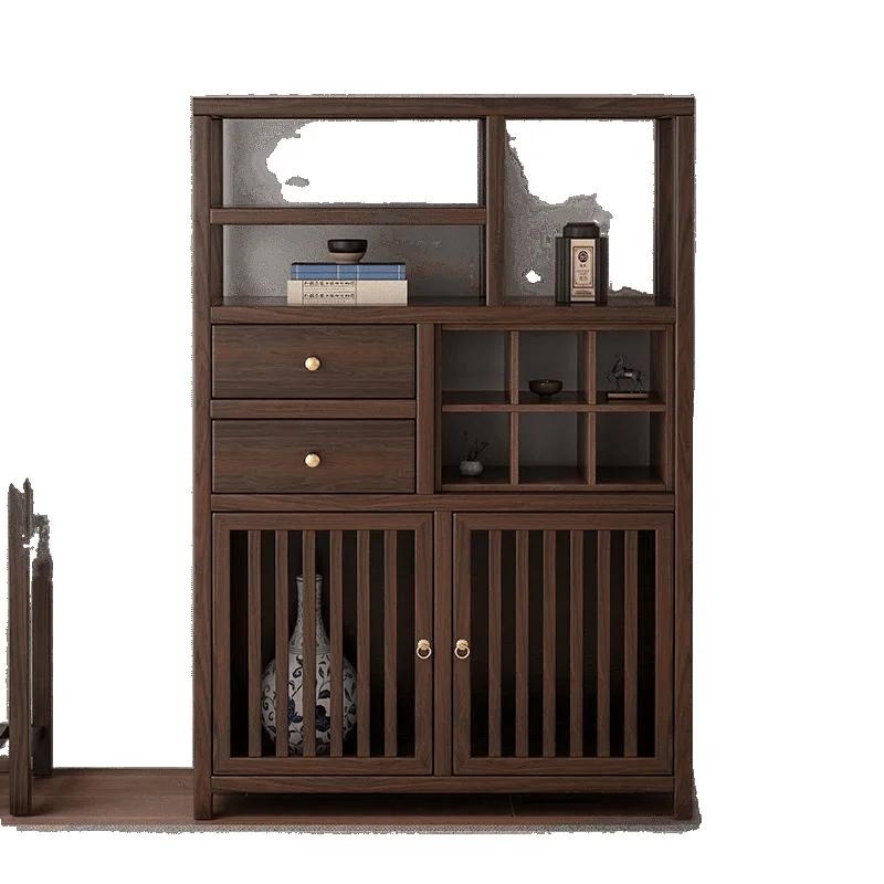 

North American Black Walnut Bogu Rack, Duobao Pavilion Balcony Small Tea Table Cabinet Mini Storage Cabinet, New