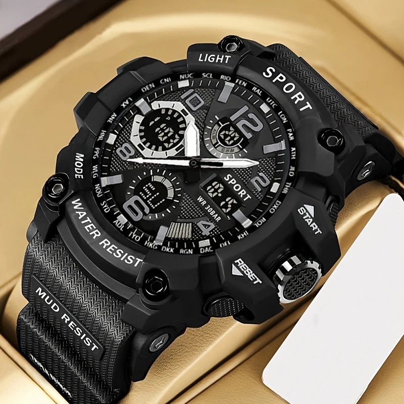 Fashionable Men's Large Dial Watch Multifunctional Student Sports Electronic Watch – The Best Gift Choice